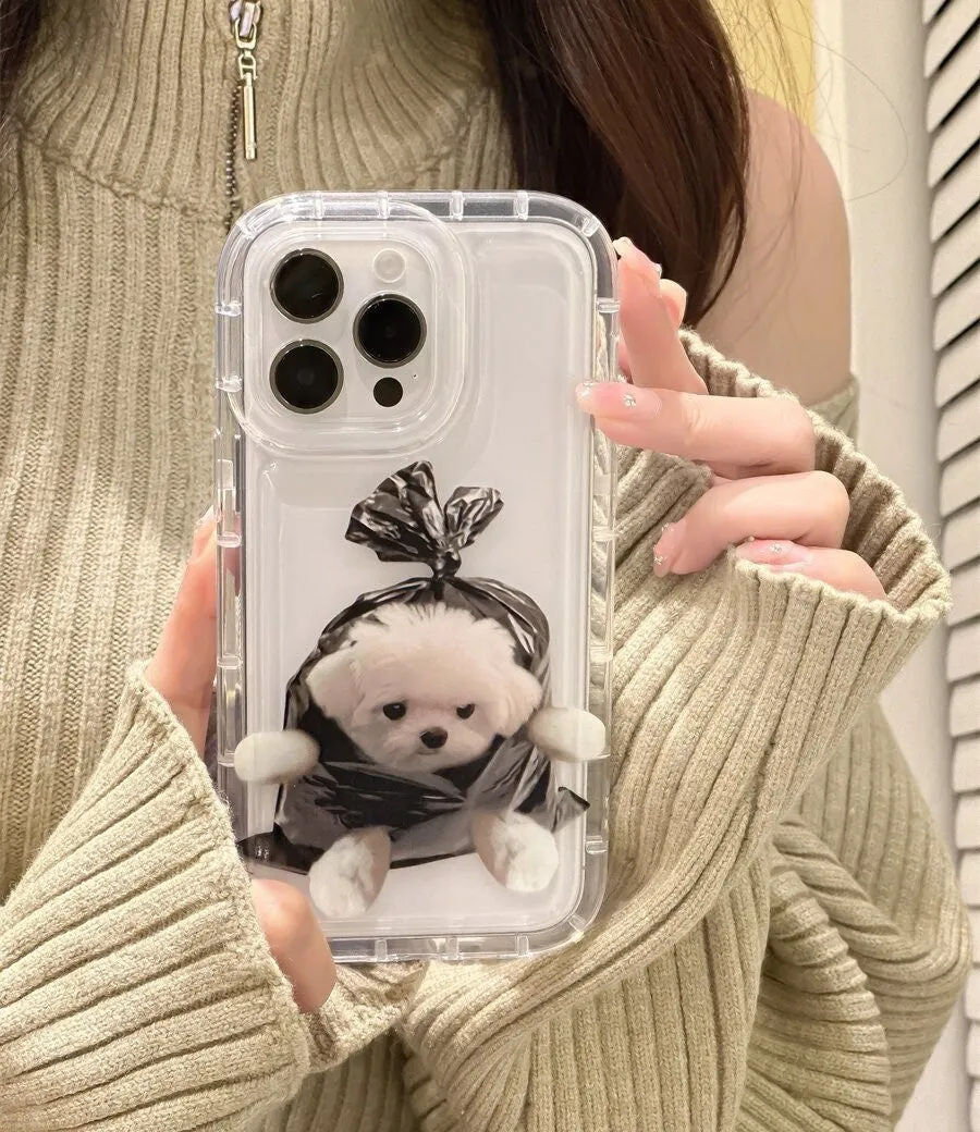 Cute Clear Pet Dog & Cat Picture Design Protective Shockproof Thick Case for iPhone 6 7 8 11 12 13 14 15 Pro Max Case X  XR XS Max Case