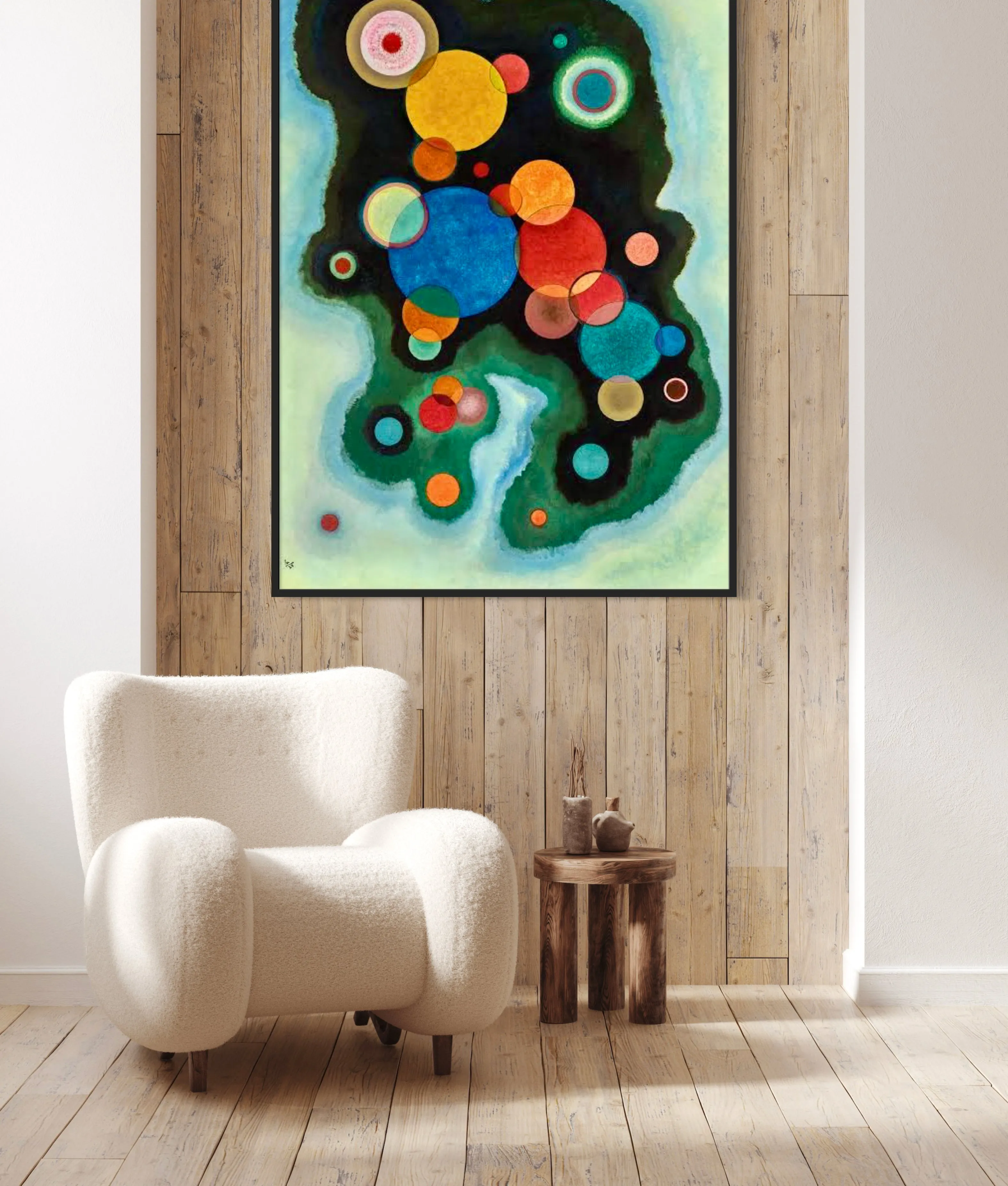 Deepened Impulse - Painted by Wassily Kandinsky- Circa. 1915. High Quality Polyester Cotton Canvas Print. Ready to be Framed. Available in One Large Size. 70cm X 100cm. Stretched Canvas Option Available in One (1) Large Size - 70cm x 100.