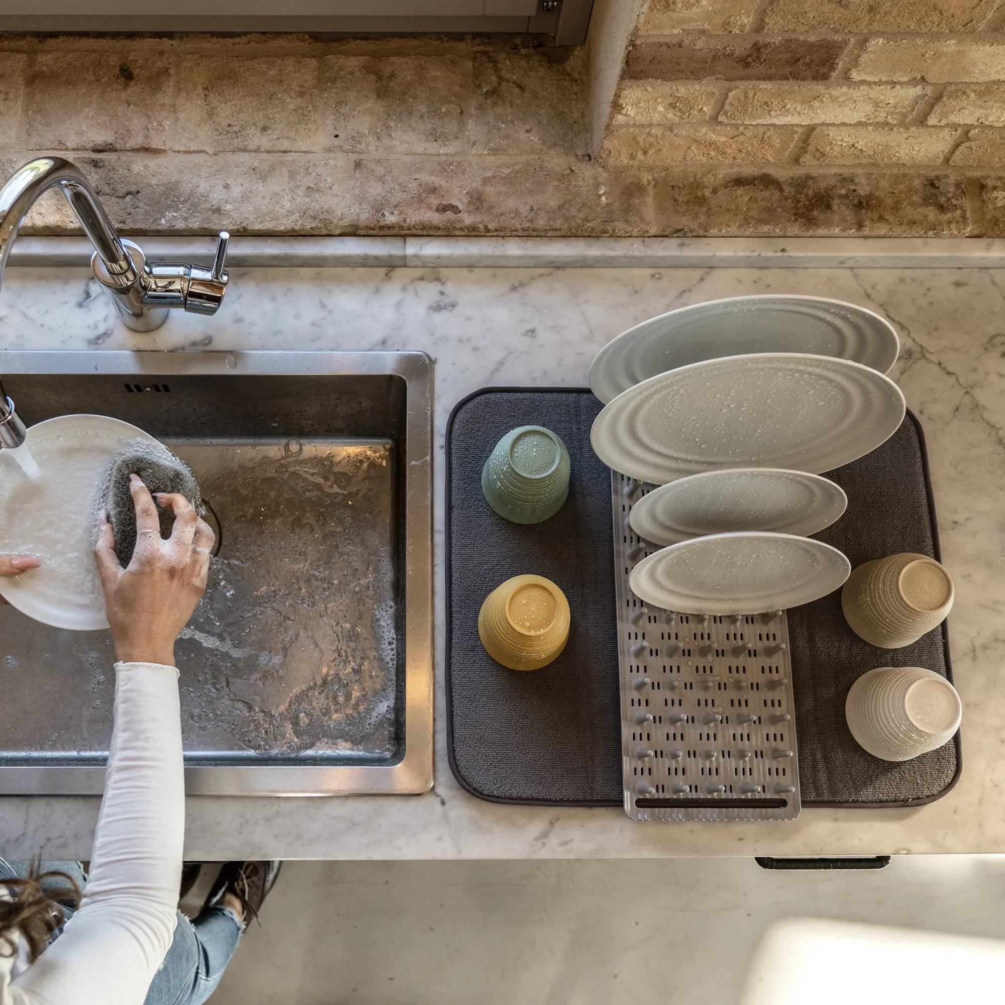 DISH DRAINER WITH MAT 'DRY&SAFE' "ORGANIZATION"