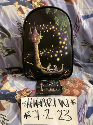 Disney Mini Backpack Cardholder Set Tangled Lanterns Light-Up Loungefly