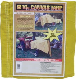 Dize Weathermaster CA1012D Tarpaulin, 12 ft L, 10 ft W, Canvas, Tan :EA: QUANTITY: 1