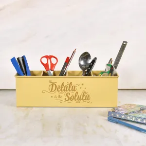 Elan Delulu Solulu All In One Multifunctional Office Supplies Desk Organizer- Daisy Yellow