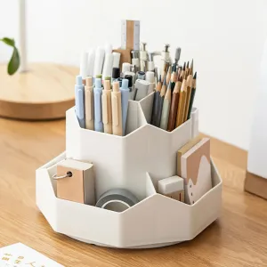 ELMAS 9-Slot Rotating Desk Organizer - Cute Pencil Holder