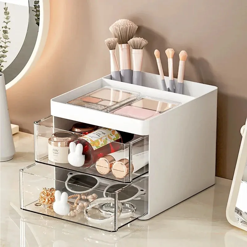 ELMAS Small Desktop Organizer with Drawer for Office & Makeup