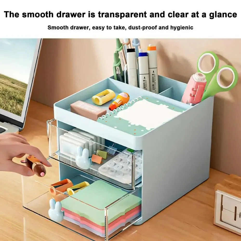 ELMAS Small Desktop Organizer with Drawer for Office & Makeup