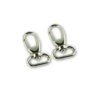 Emmaline 1" Designer Profile Swivel Snap Hooks - Set of Two Nickel