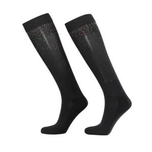 EQUILINE WOMEN&#x27;S SOCKS WITH MICRO STUDS COLOR BLACK