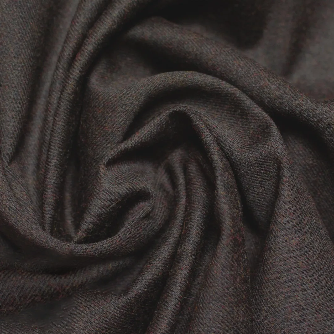 European stretch wool blend twill suiting - roasted coffee