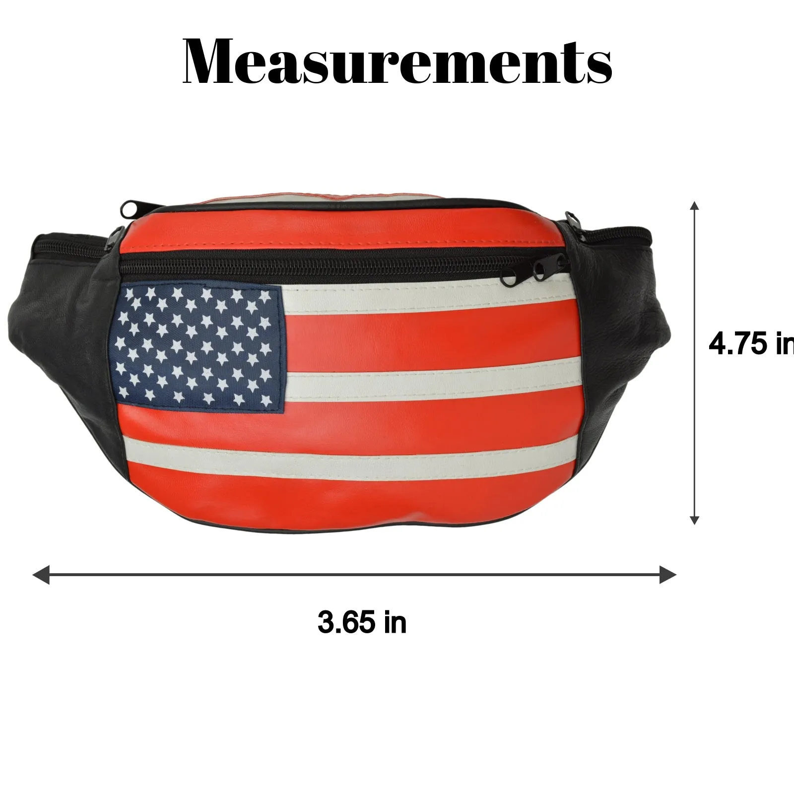 Fanny Pack American Flag Genuine Leather by Marshal