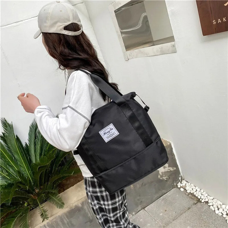 Fashion Travel Bag Waterproof Sports Fitness Bags For Women 2021 Small Handbag Shoulder Bag Expandable Capacity Weekend Bag