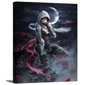 Female Spider Samurai Hero Canvas Wall Art