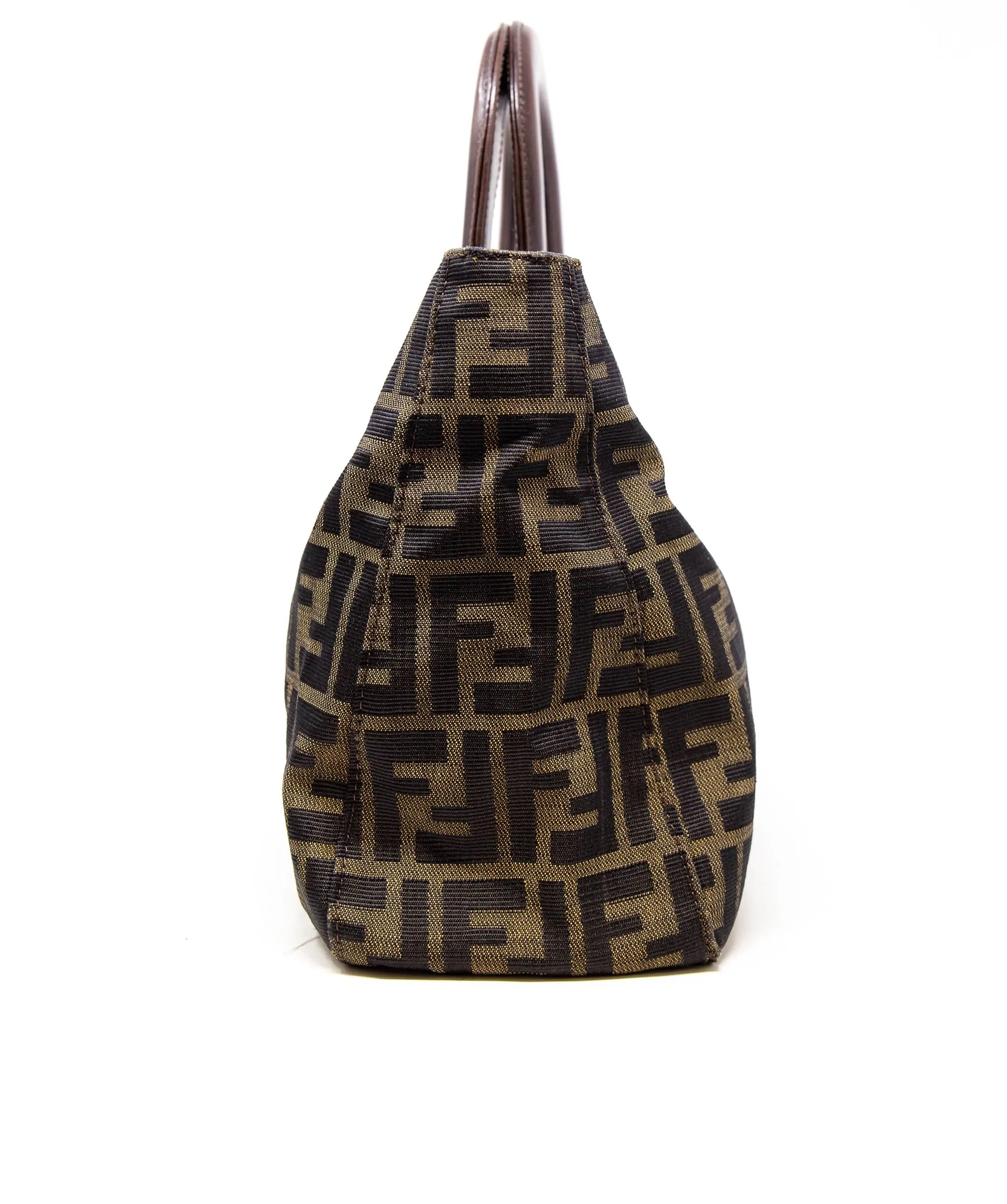 FENDI Zucca Canvas Handbag Brown Black  - AWL3502