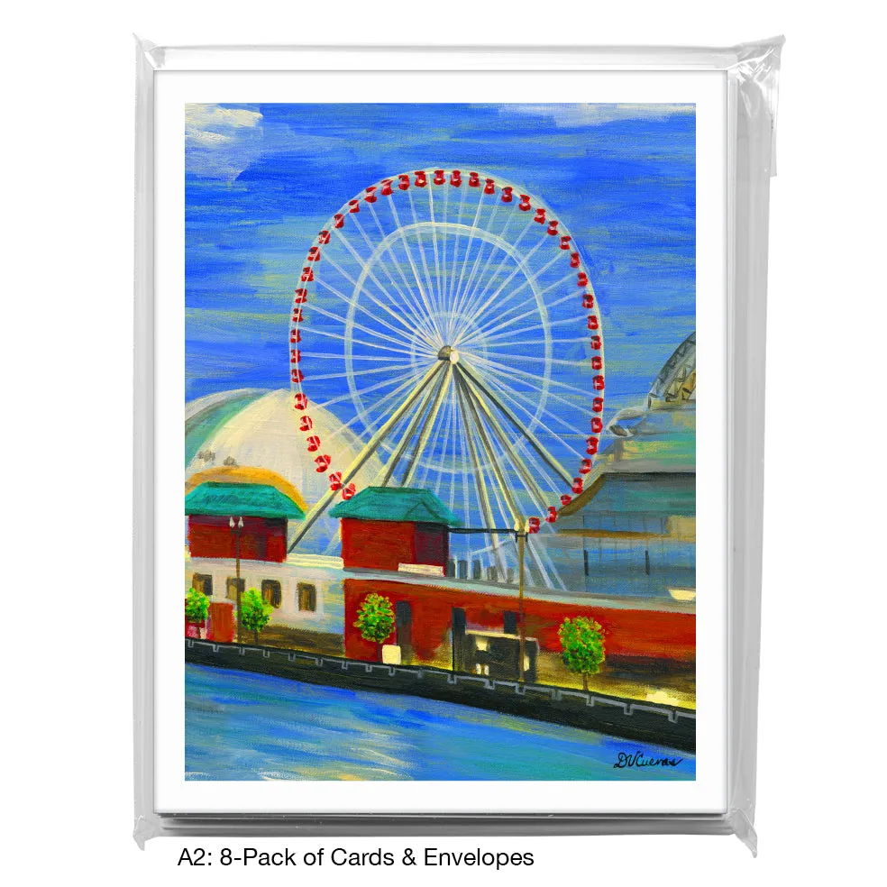 Ferris Wheel, Chicago, Greeting Card (7637D)