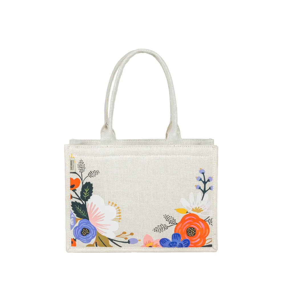 Floral Cotton Canvas Tote - Eco-Friendly Handcrafted Bag