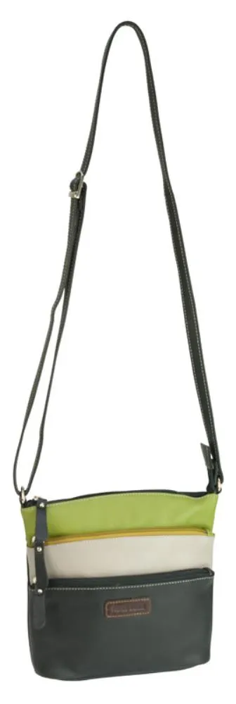 Franco Bonini LB172 Black/Multi 3zip long strap sm shoulder bag