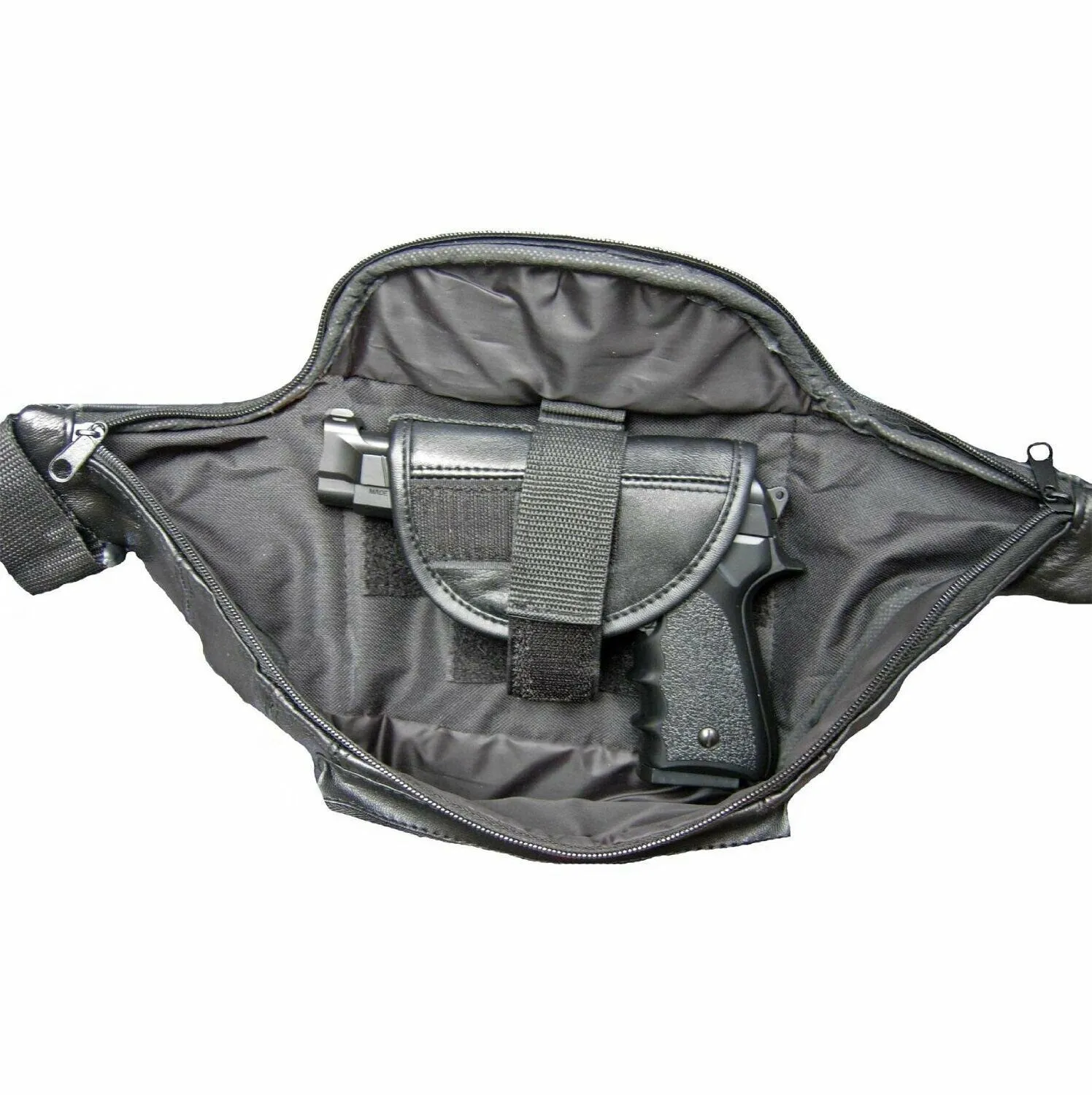 Genuine Leather Concealed Carry Fanny Pack Waist Bag CCW