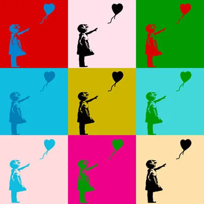 Graffiti Banksy Canvas Prints-BALLOON GIRL COLLAGE