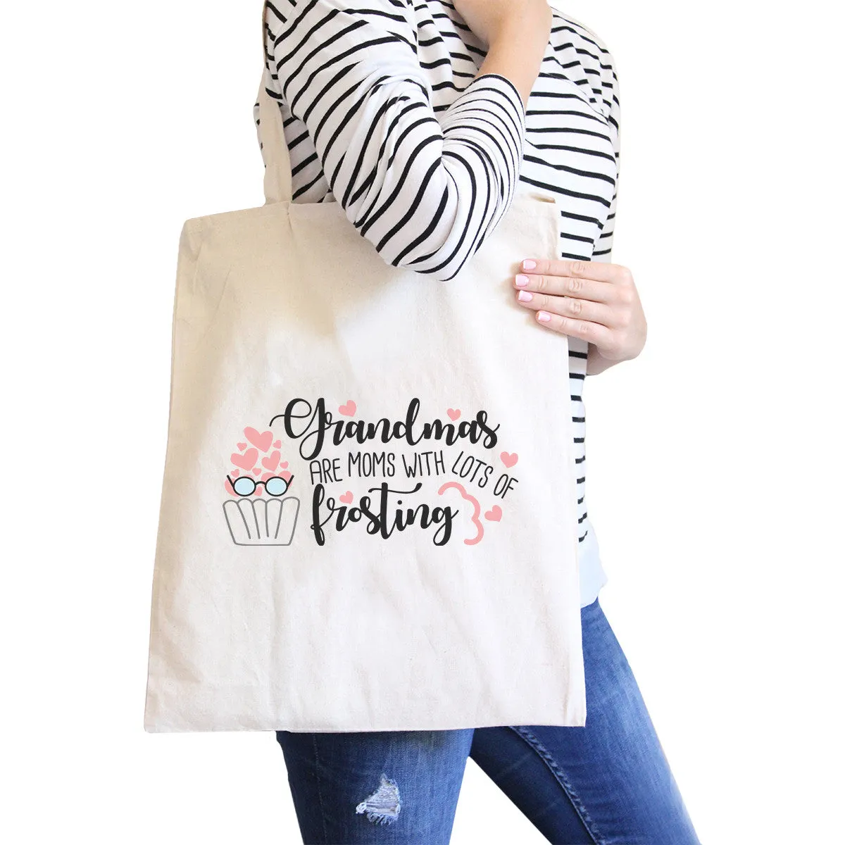 Grandmas Are Moms Natural Unique Canvas Bag Cute Gifts For Grandma