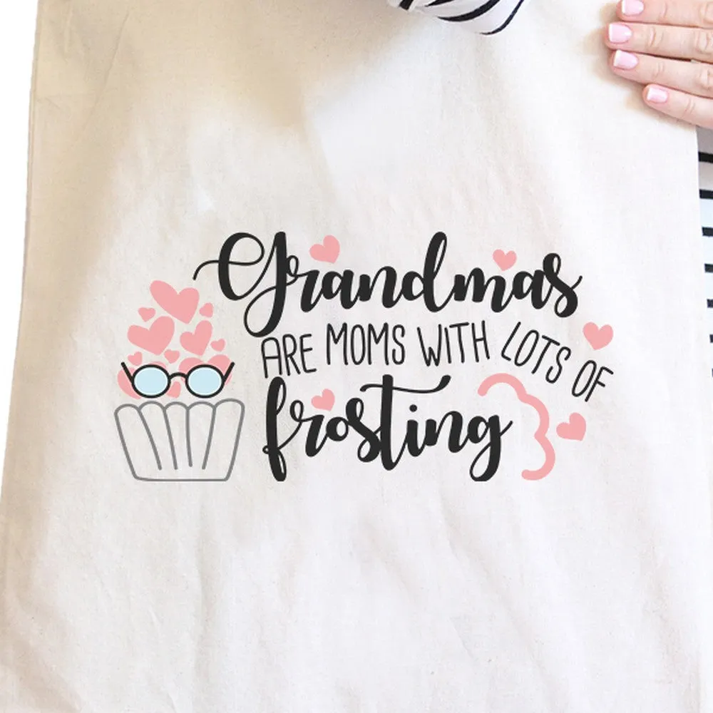 Grandmas Are Moms Natural Unique Canvas Bag Cute Gifts For Grandma