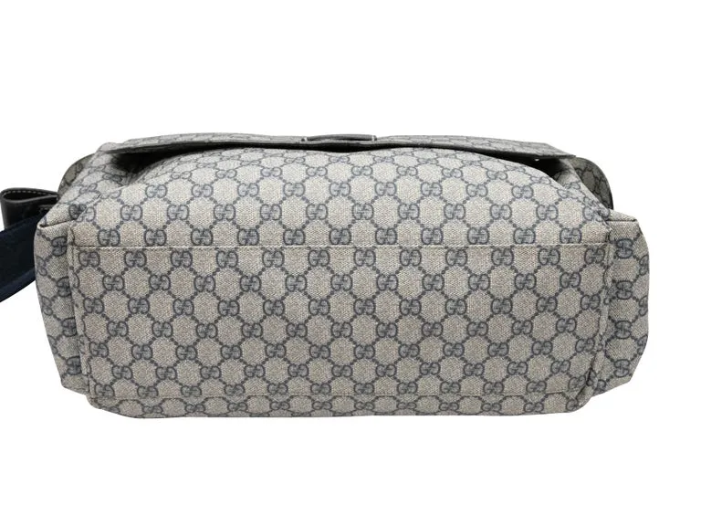 Gray & Navy Gucci GG Supreme Messenger Bag