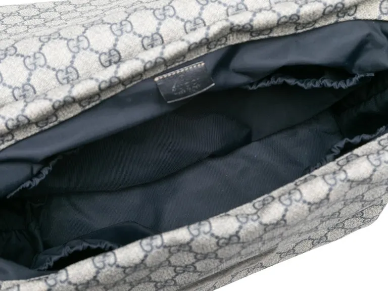 Gray & Navy Gucci GG Supreme Messenger Bag