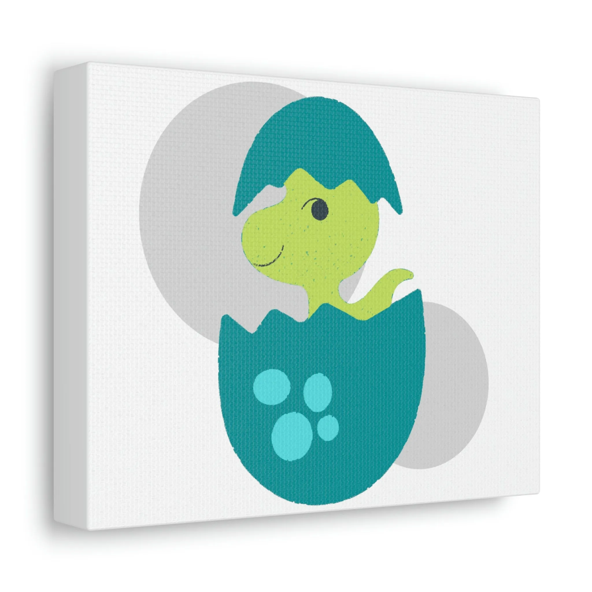 Green and Dark Blue Dinosaur Egg Stretched Canvas