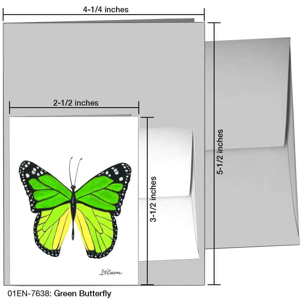 Green Butterfly, Greeting Card (7638)