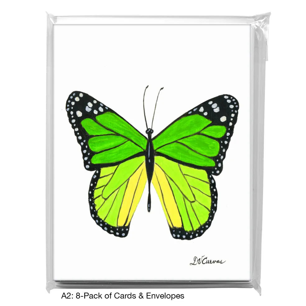 Green Butterfly, Greeting Card (7638)