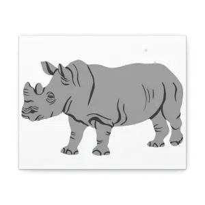 Grey Rhino Stretched Canvas