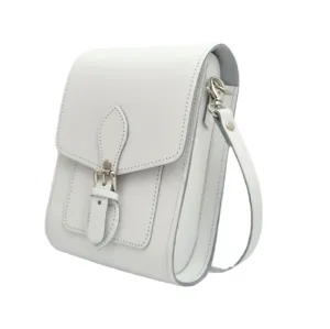 Handmade Leather Festival Phone Bag - White