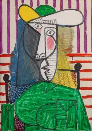 Head of a Woman - Painted by Pablo Picasso - Circa. 1960. High Quality Polyester Cotton Canvas Print. Ready to be Framed or Mounted. Available in 3 Sizes - Small - Medium or Large.