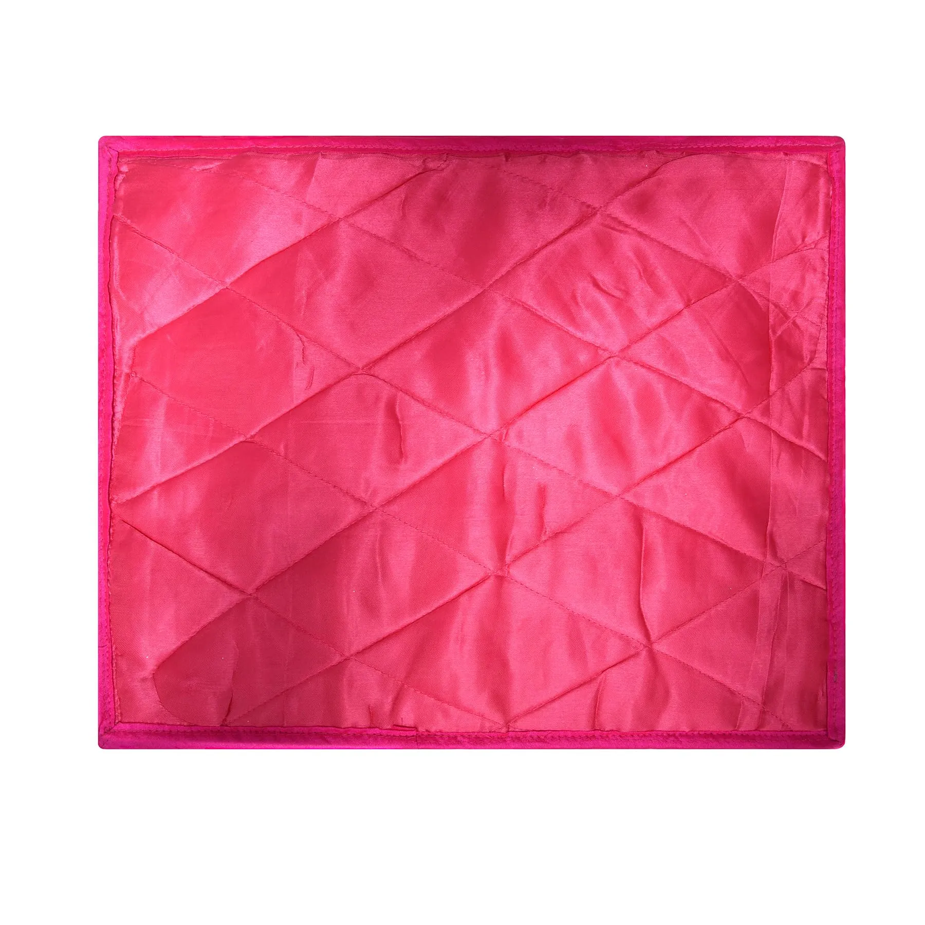 Heart Home Saree Cover | Clothes Storage Bag | Single Packing Saree with Zip Closure | Wardrobe Organizer | Cloth Stoarge Organizer | Carry Half Lace Transparent | Pack of 3 | Pink