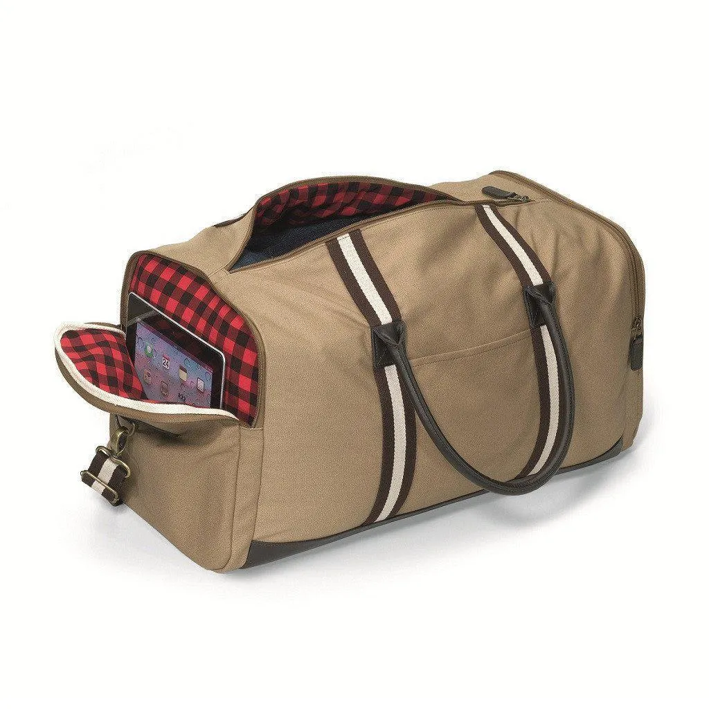 Heritage Supply Personalized Khaki Duffel Bag