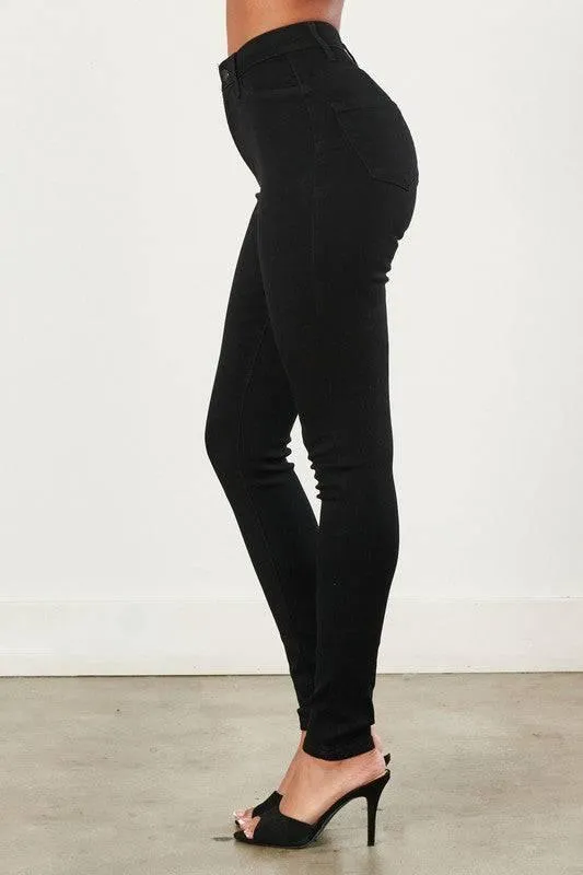 High Waisted Black Skinny Jeans