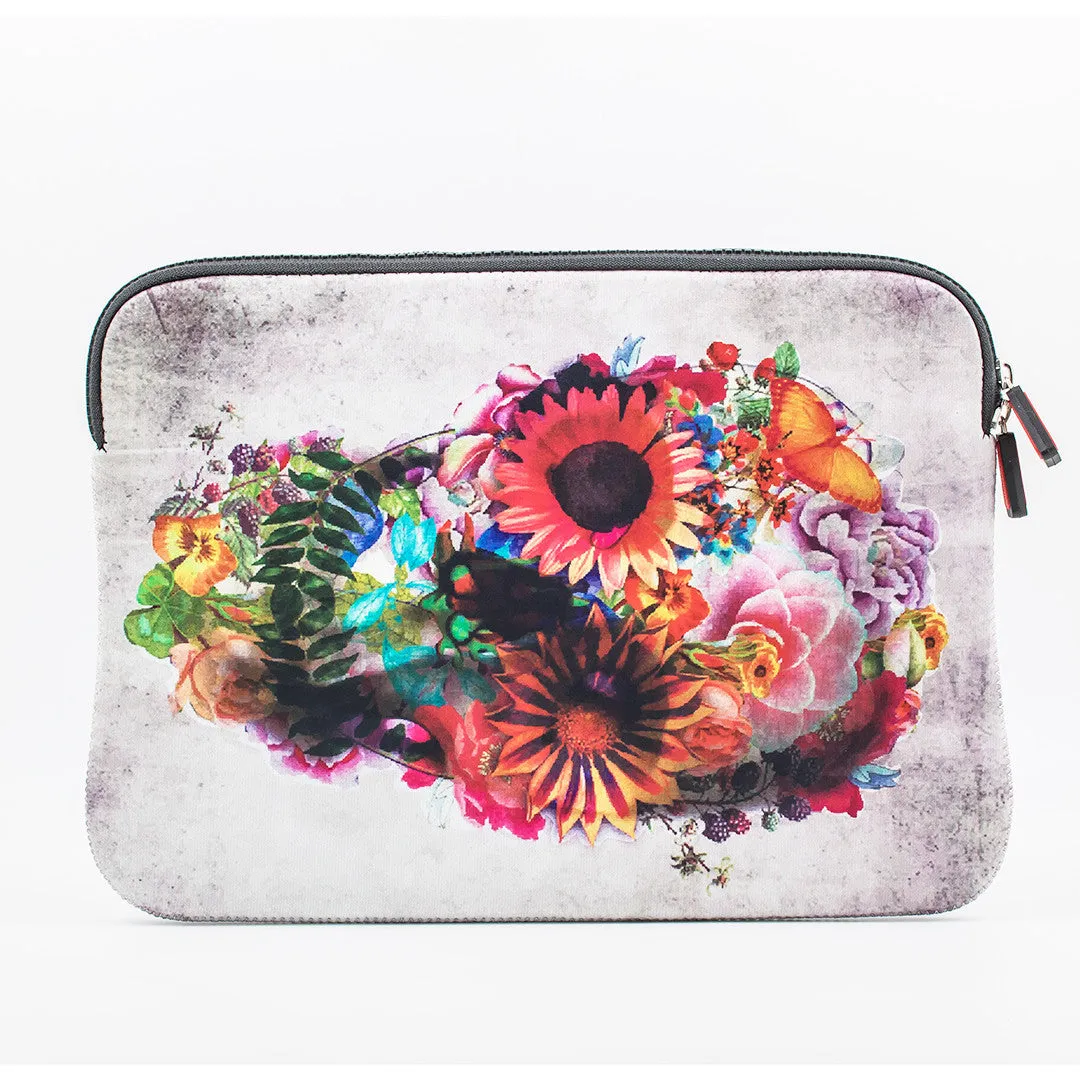 iOrigin Padded Shockproof Protective Sleeve for 10-Inch Tablets (Flowery Skull)