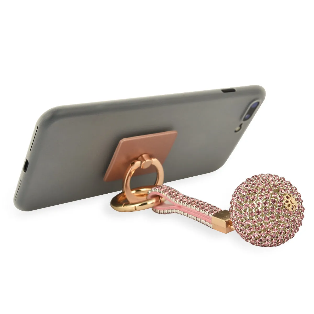 iOrigin Ring Grip/ Kick Stand   Acrylic Diamond Studded Ball Keychain for Mobile Phones & Tablets