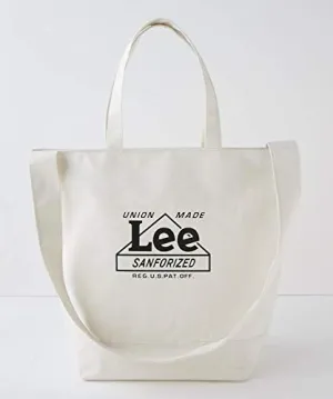 Japanese magazine gift Lee 2 way white Tote Bag with zipper