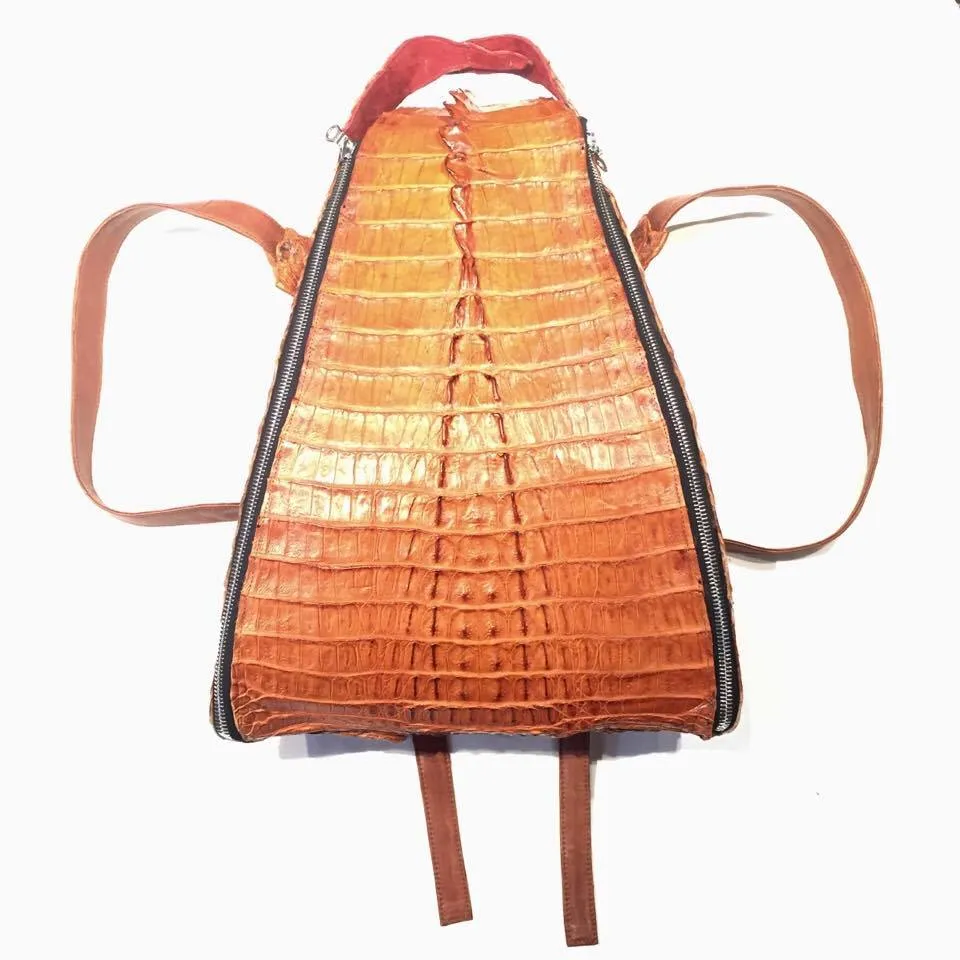 Kashani All-Over Cognac Alligator Backpack