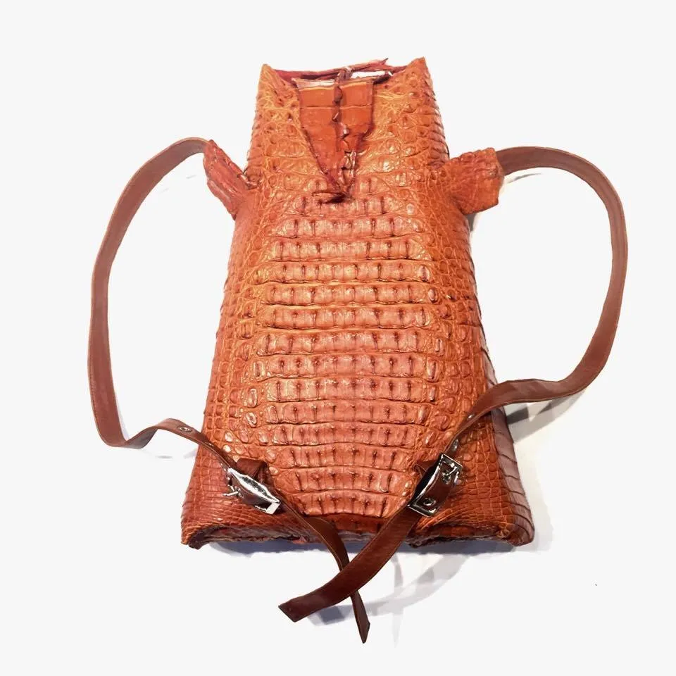 Kashani All-Over Cognac Alligator Backpack