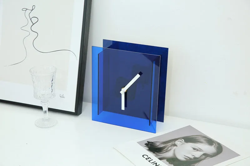 Klein Blue Acrylic Clock & Tabletop Accent