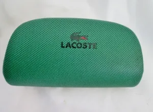 LACOSTE Soft Hard Eyeglasses Eye Glass Case Travel GREEN ALLIGATOR Signature