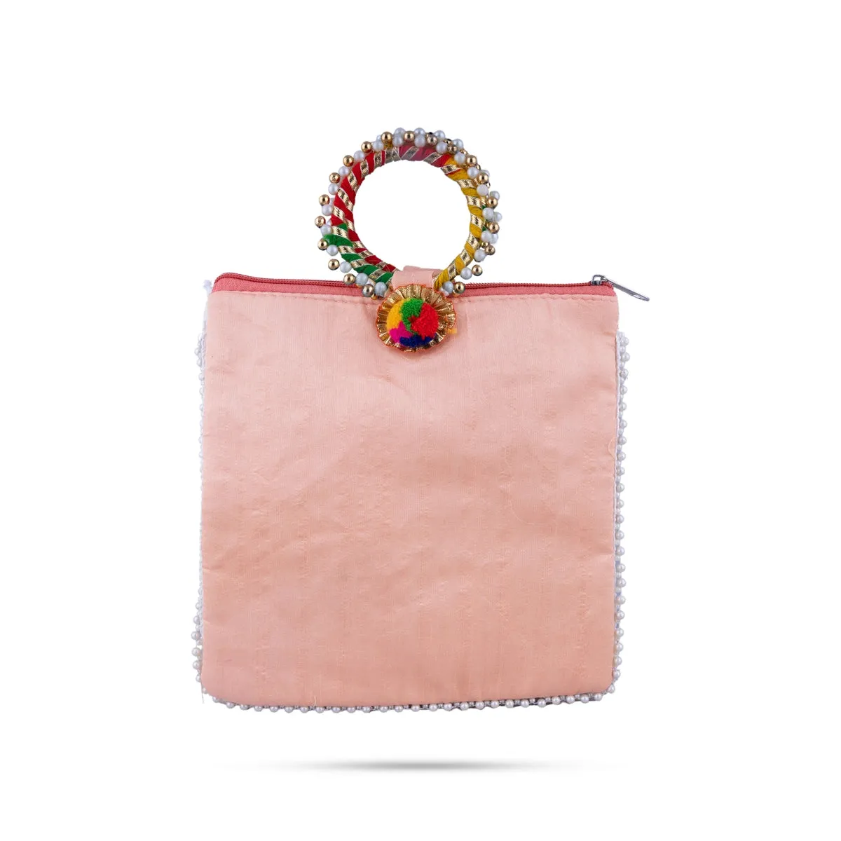 Ladies Hand Bag - 9 x 9 Inches | Handbag With Embroidery/ Womens Handbag/ Assorted Colours