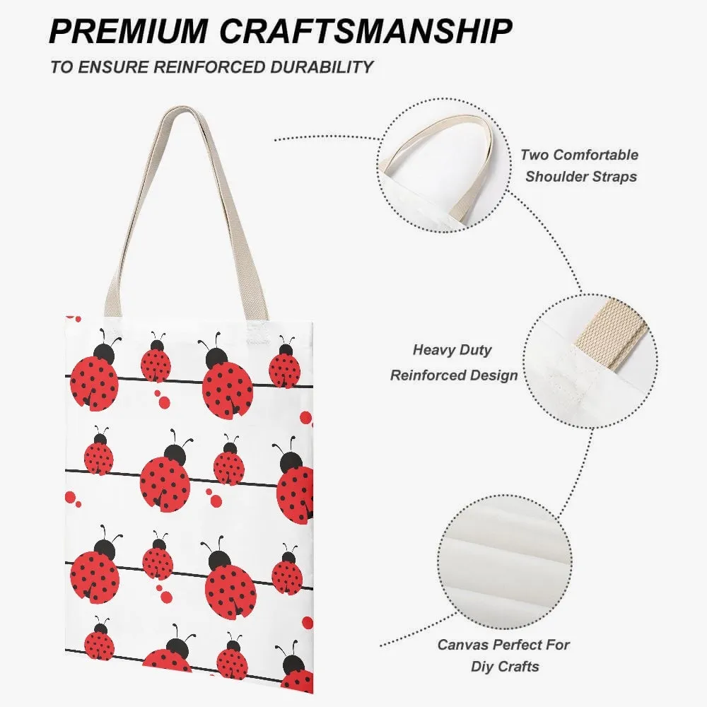 Lady Bugs Canvas Tote Bag