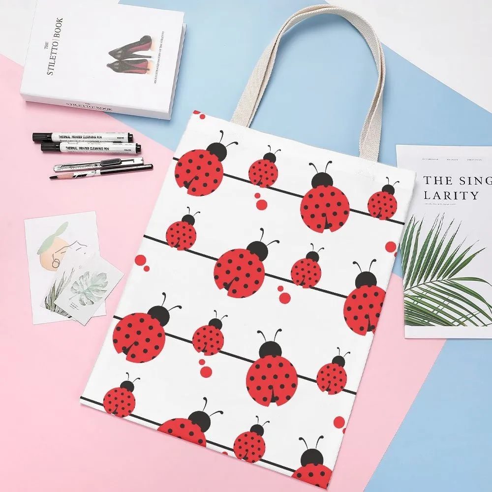 Lady Bugs Canvas Tote Bag