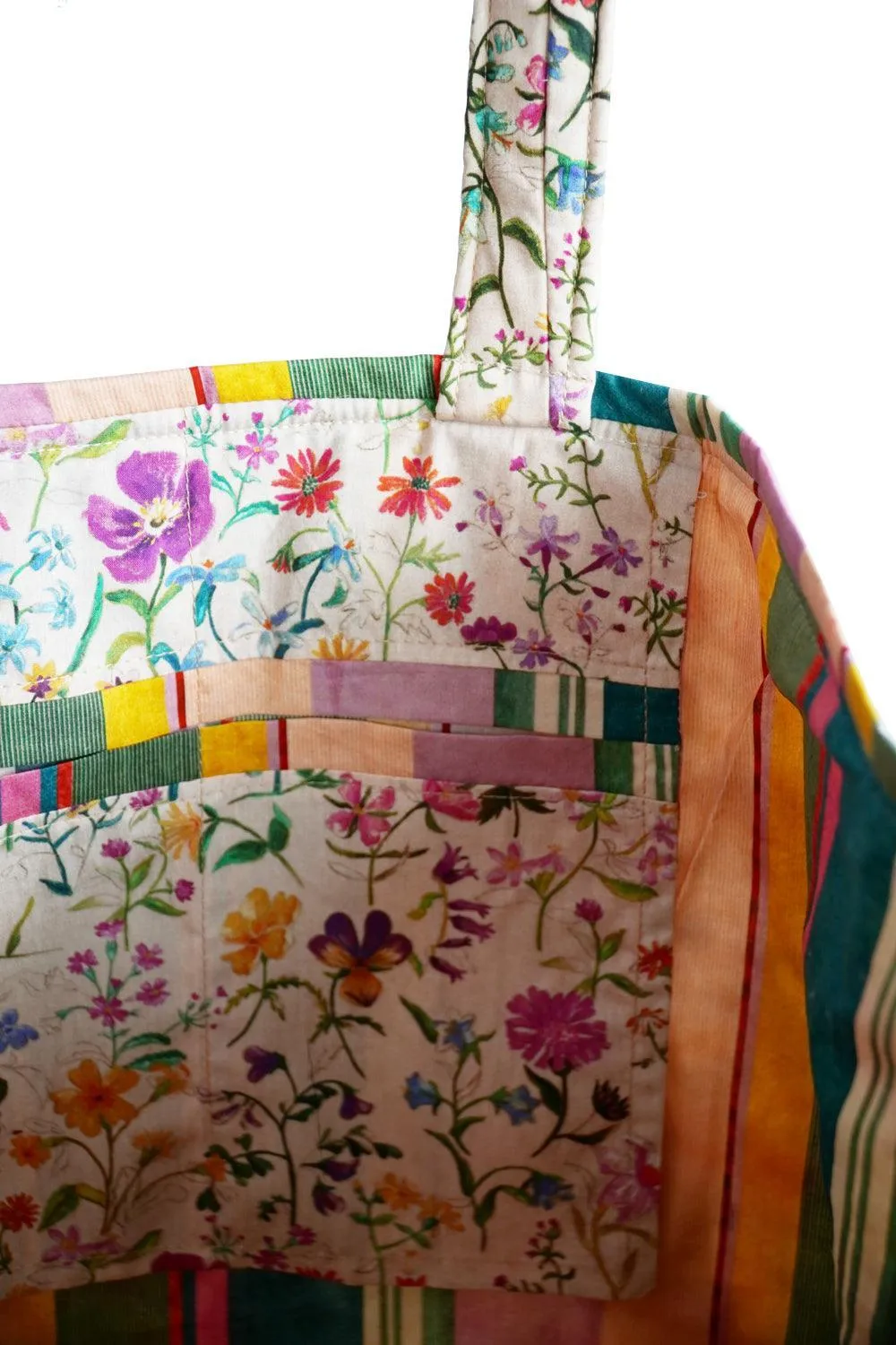 Large Tote Bag made with Liberty Fabric LINEN GARDEN & ARCHIVE SWATCH