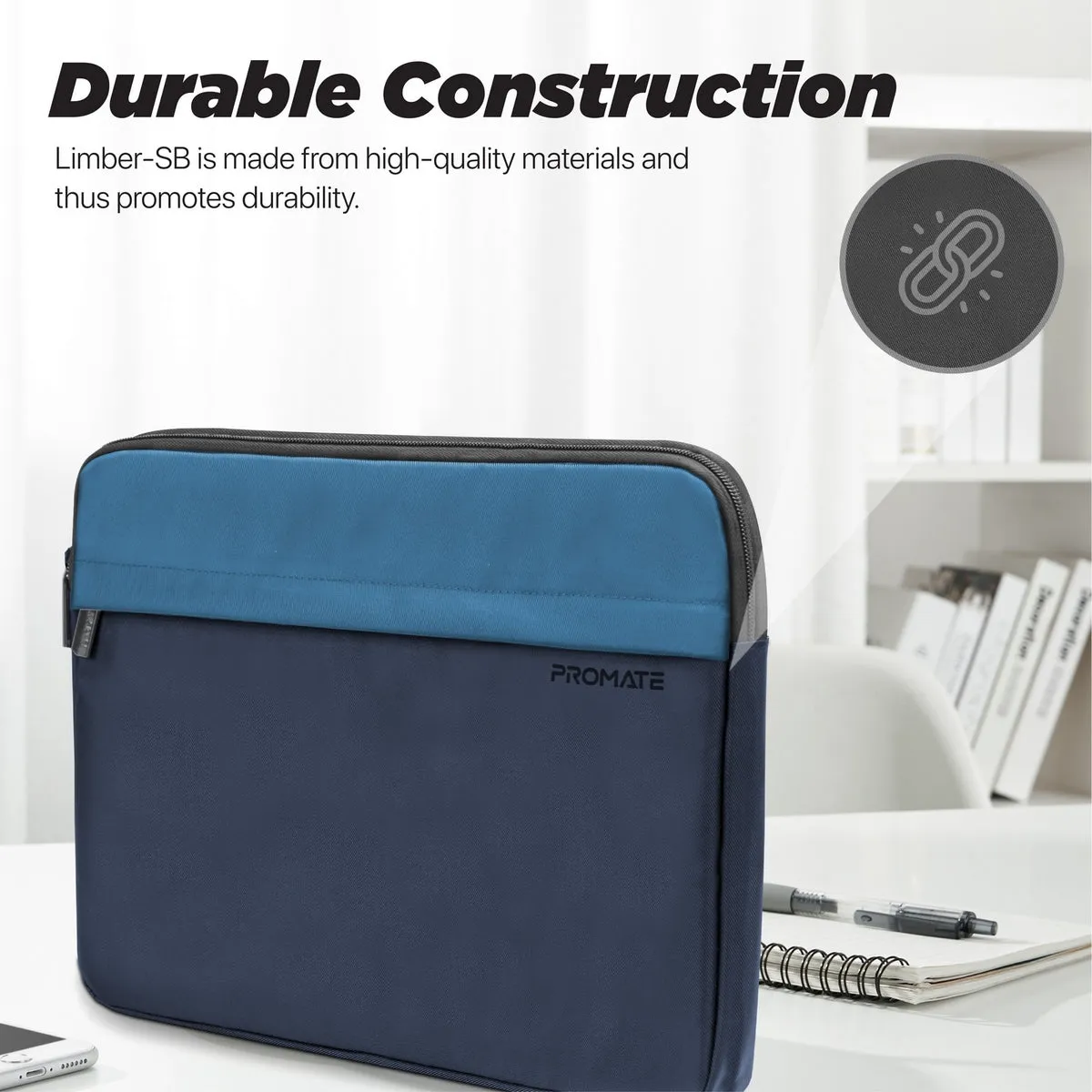 Lightweight 13" Tablet Sleeve with Front Storage Zipper