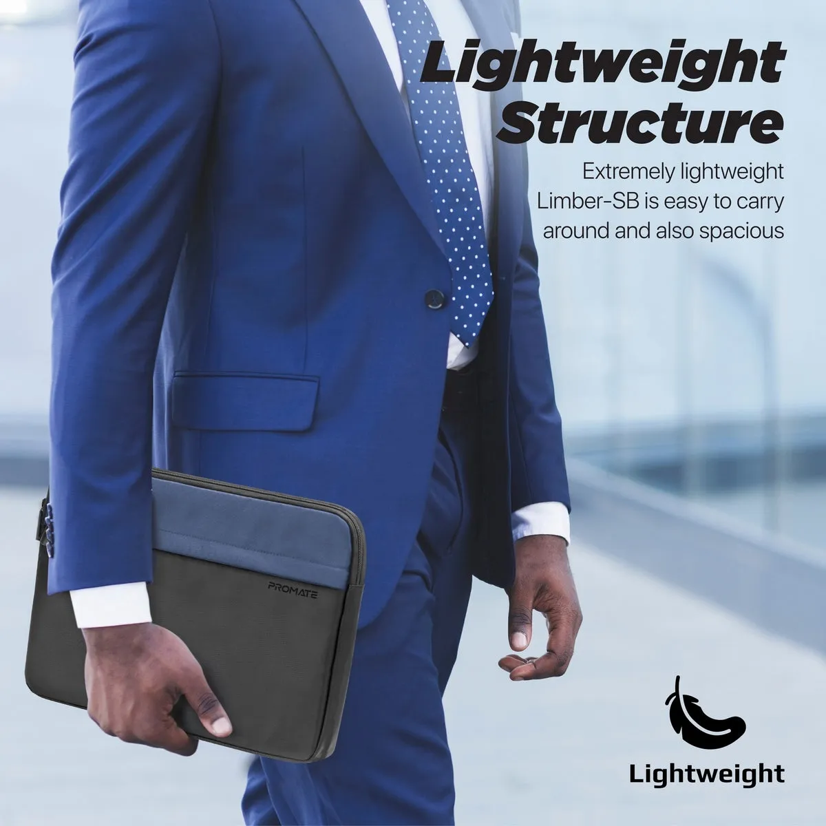 Lightweight 13" Tablet Sleeve with Front Storage Zipper