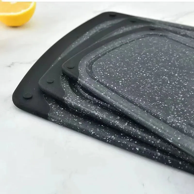 Marble Pattern Cutting Board Wheat Straw Plastic Cutting Board Set