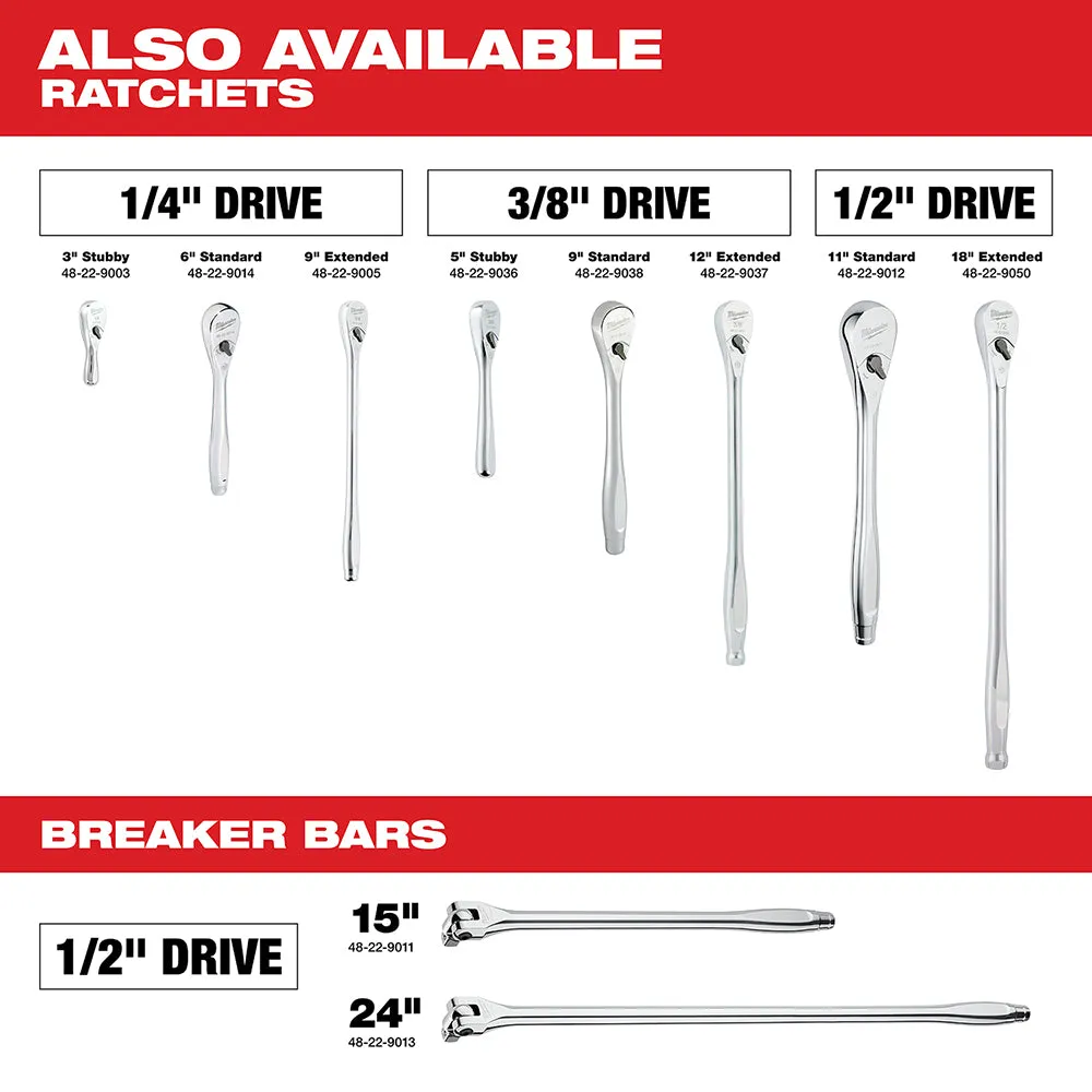 Milwaukee 48-22-9481 3/8” Ratchet SAE Mechanics Tool Set w/ Packout Case - 28pc