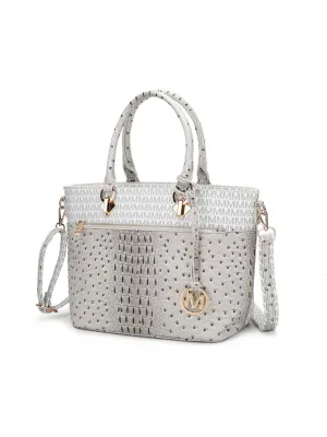 MKF Collection Grace Signature and Croc Embossed Tote Bag by Mia k